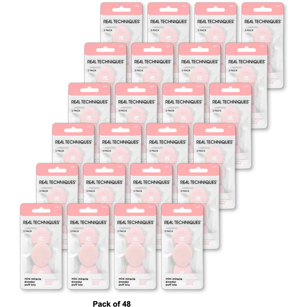Real Techniques Mini Miracle Concealer Puff Trio 3 Ct 0.15Oz (Pack Of 48)