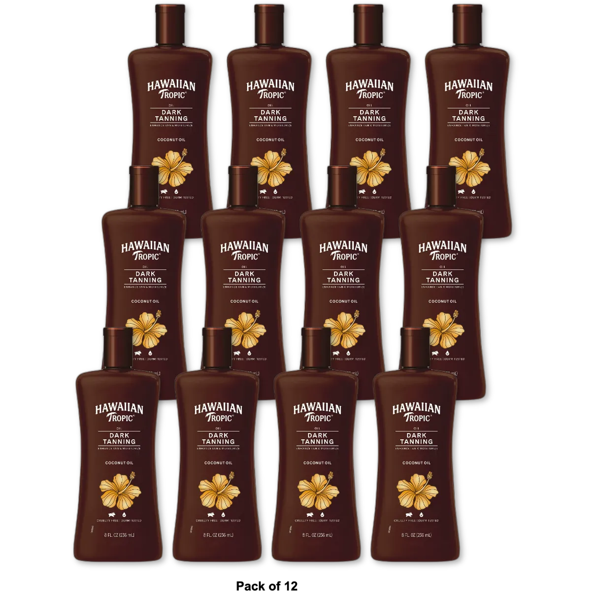 Hawaiian Tropic Dark Tanning Oil Original 8Oz (Pack of 12)