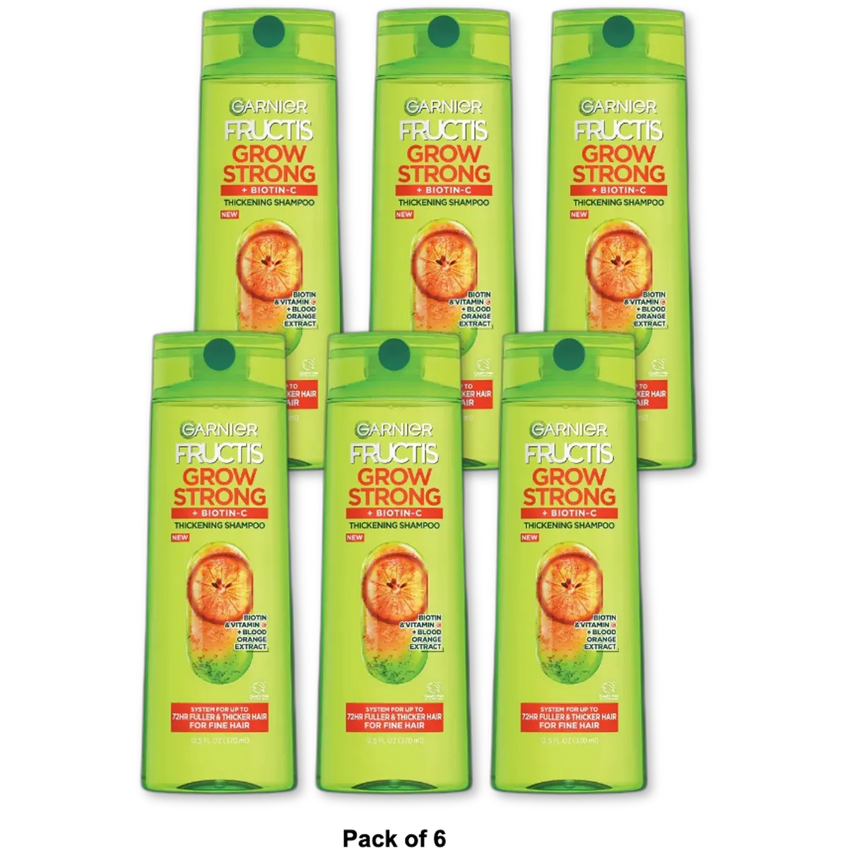 Garnier Fructis Grow Strong Shampoo 12.5 oz (Pack of 6)