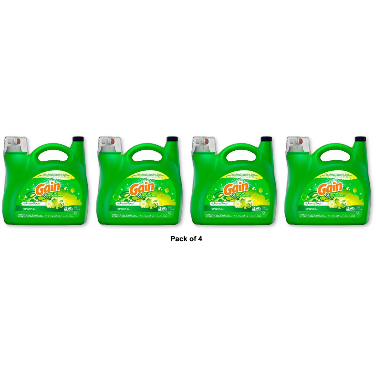 Gain Liquid Detergent + Aroma Boost 154 oz Original HE (Pack of 4)