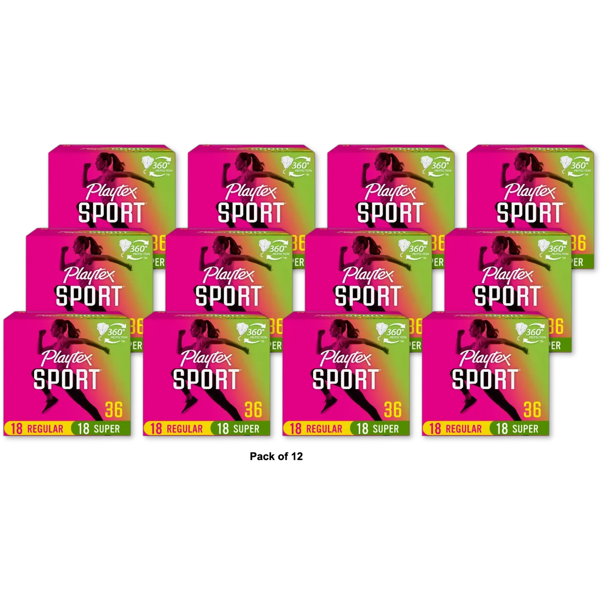 Playtex Sport Unscented Tampons Multi Pack36 Ea 0.2Oz (Pack Of 12)