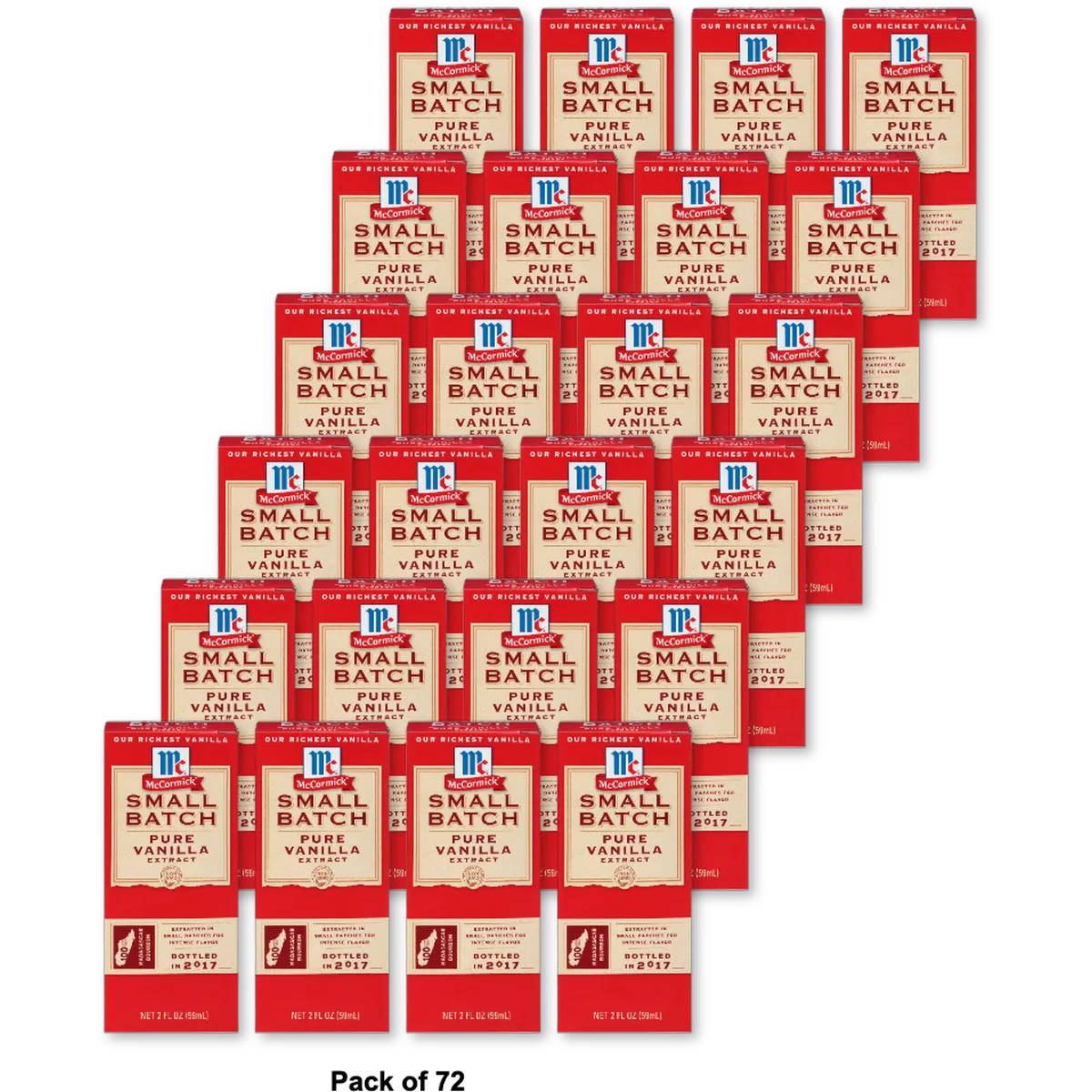 McCormick Small Batch Pure Vanilla Extract Baking Extracts 2oz (Pack of 72)