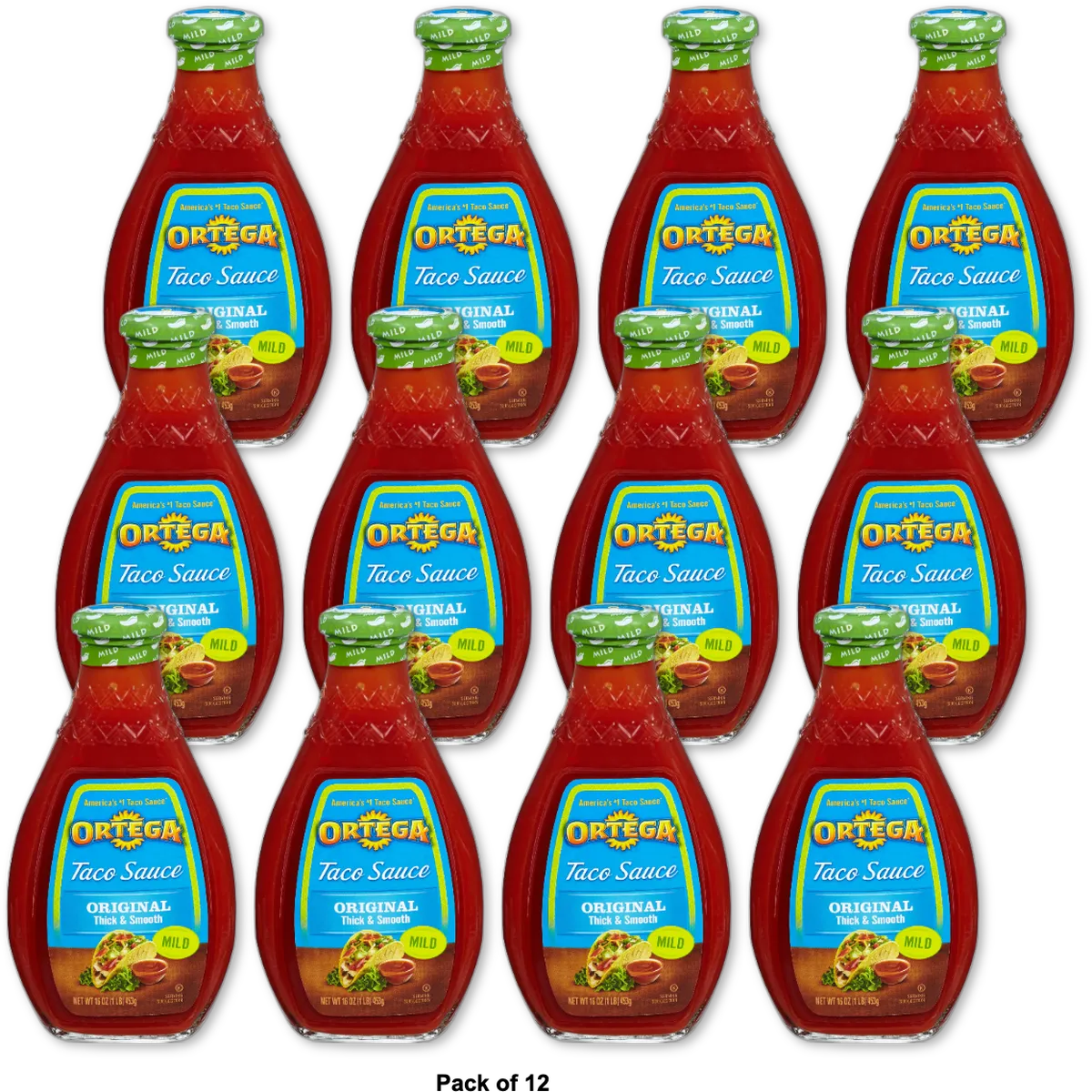 Ortega Thick & Smooth Taco Sauce Mild 16 oz (Pack of 12)