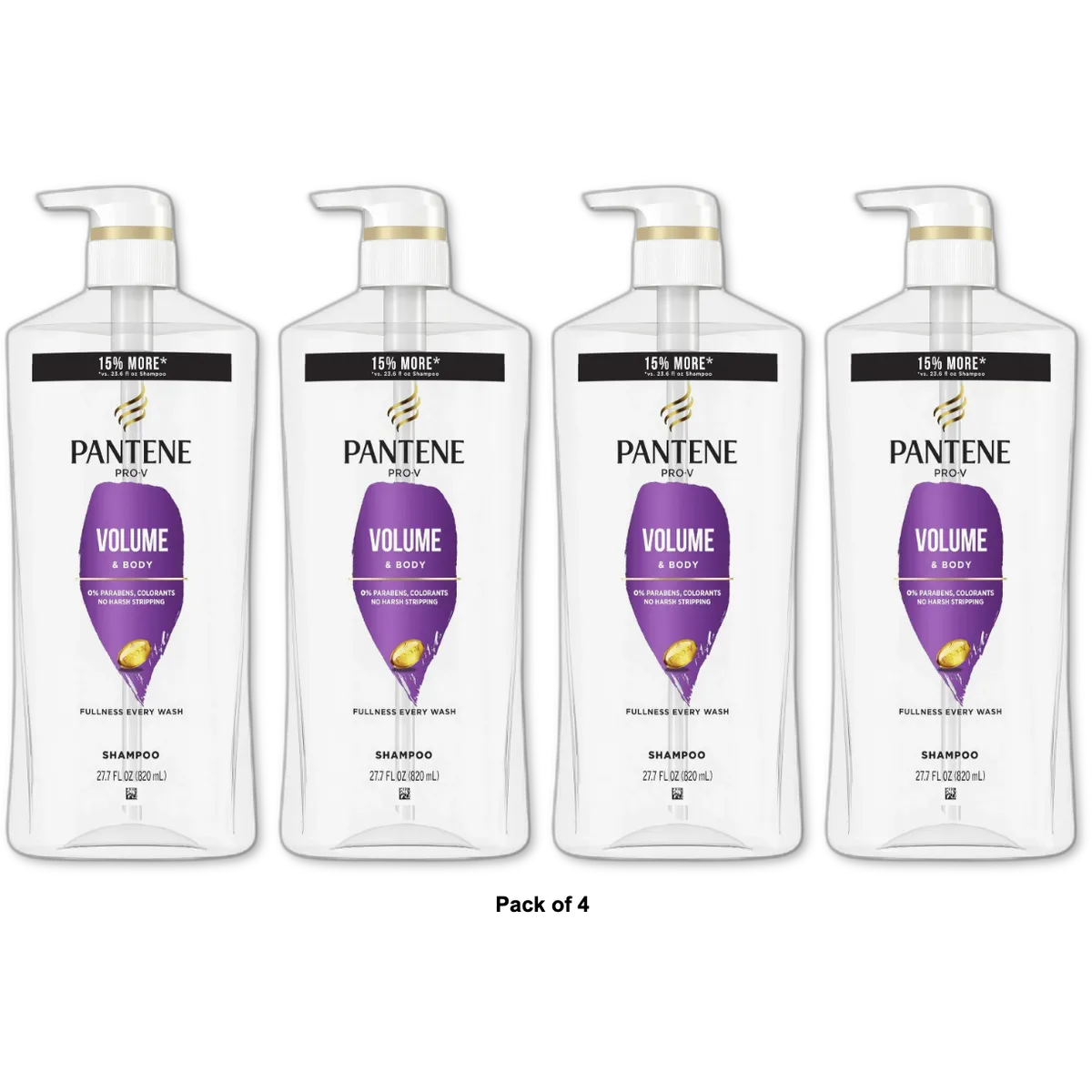 Pantene Shampoo Fine/Thin Hair 27.7 oz (Pack of 4)