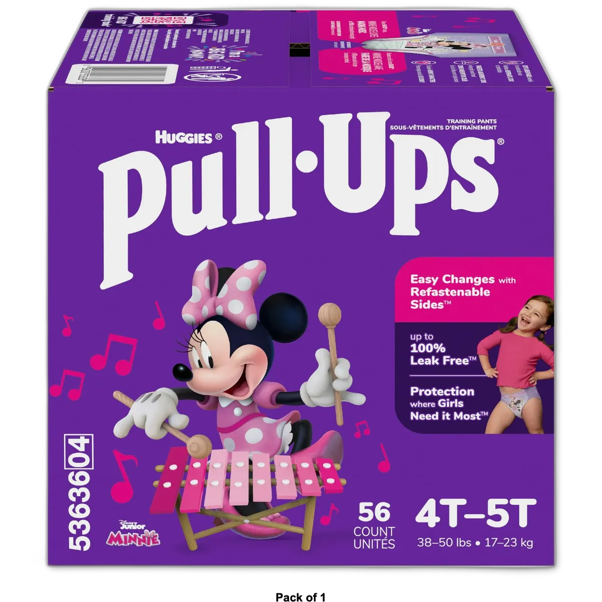 Pull-Ups Girls' Learning Designs Training Pants Econ+ Pack - Size 4T-5T 56Ct 5.3Oz (Pack Of 1)