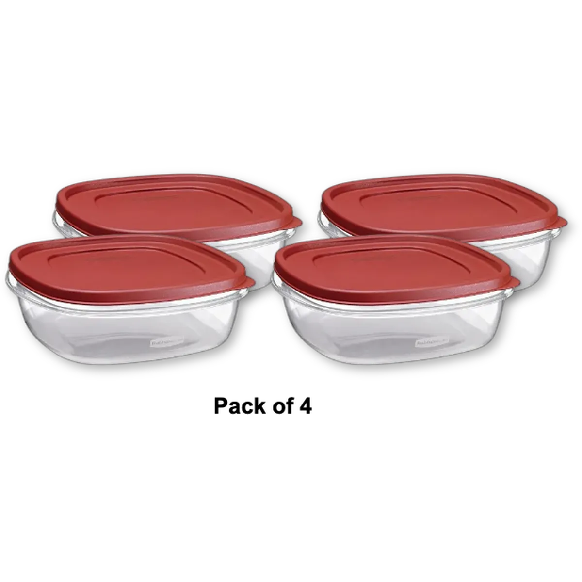 Rubbermaid Easy Find Lid Square 9 Cup Food Storage Container - 1 Ea 19.2oz (Pack of 4)