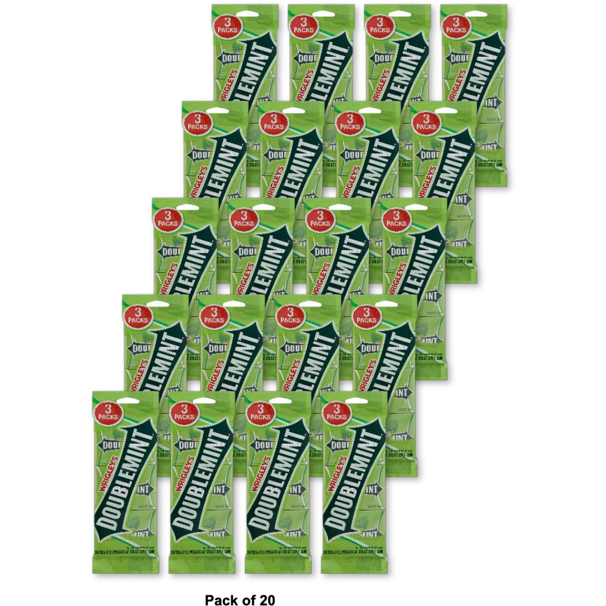 Wrigley Doublemint Gum 45 Ct 0.35Oz (Pack Of 20)