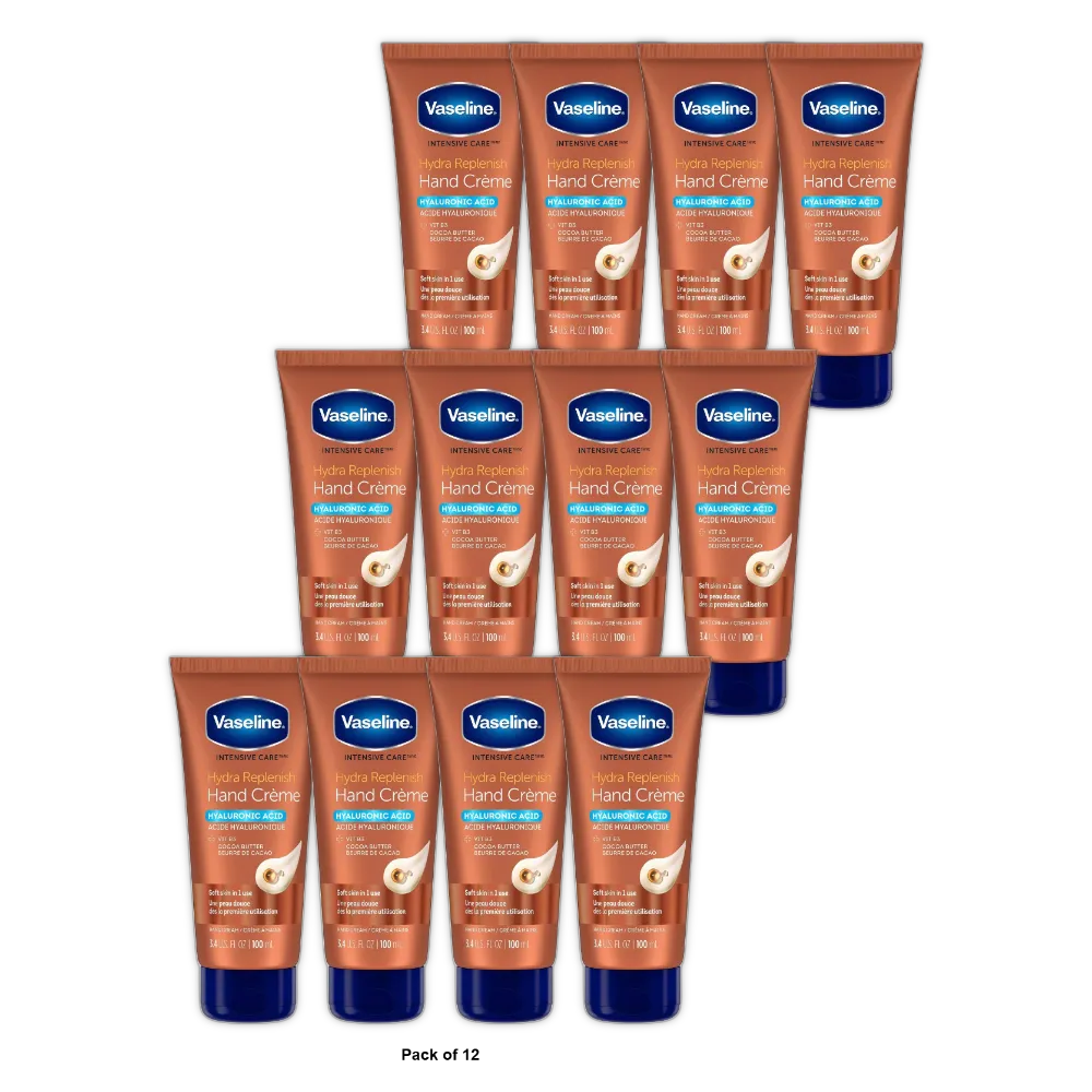 Vaseline Intensive Care Hydra Replenish Hand Creme 3.4 oz (Pack of 12)