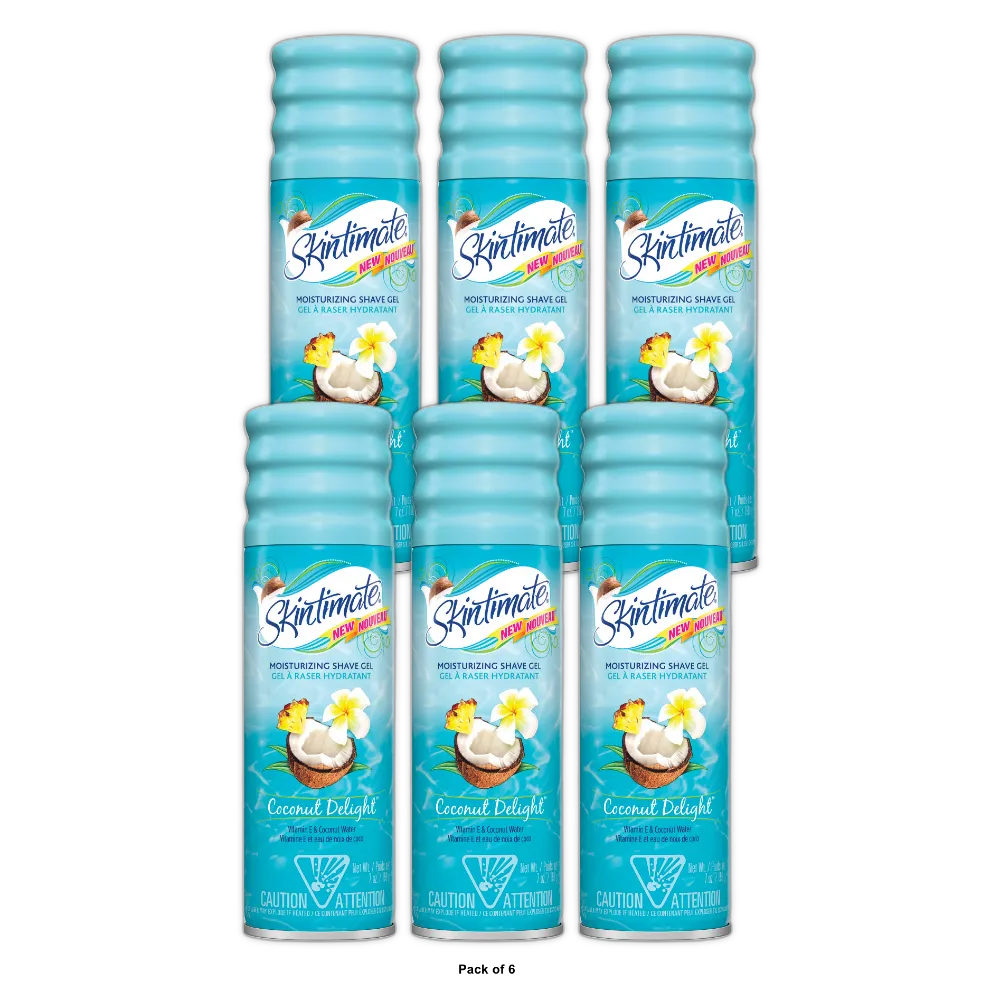Skintimate Shave Gel Coconut 7 oz (Pack of 6)
