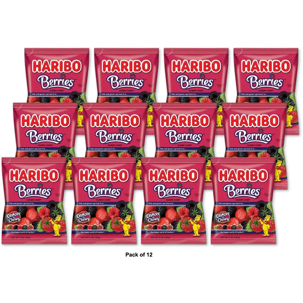 Haribo Berries Gummi Candy 5Oz (Pack of 12)