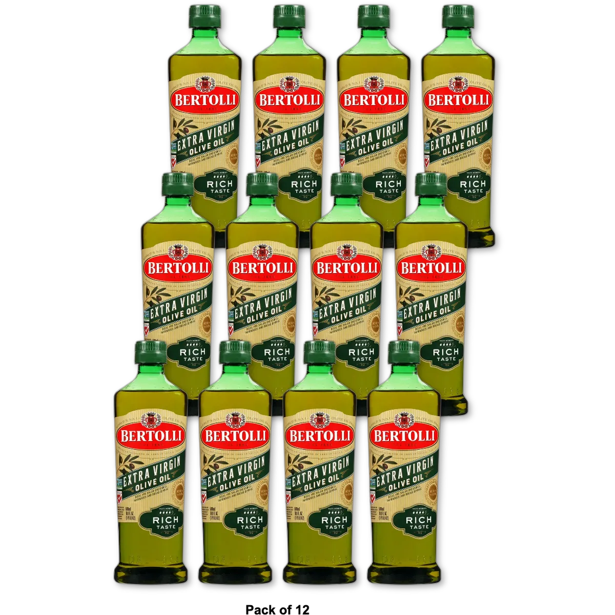 Bertolli Extra Virgin Olive Oil, Rich Taste 16.9Oz (Pack of 12)