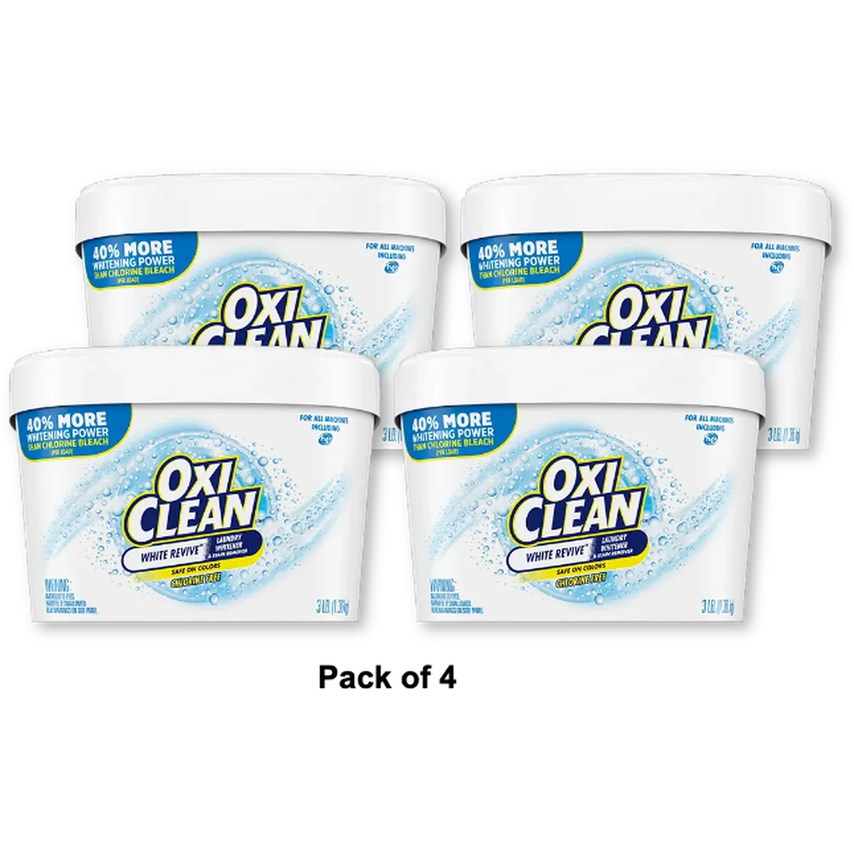Oxi Clean White Revive Laundry Whitener and Stain Remover Powder 3 Lb 24Oz (Pack of 4)