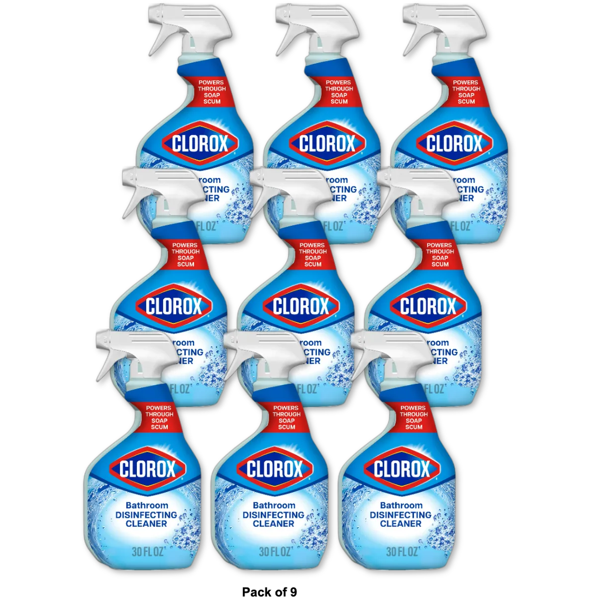 Clorox Clean Up All Purpose Cleaner with Bleach Spray Bottle Rain Clean Scent 32Oz (Pack of 9)