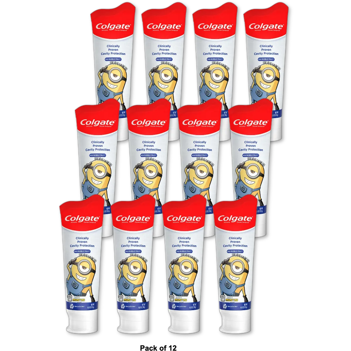 Colgate Kids Toothpaste Bubble Fruit Minions 4.6Oz (Pack of 12)