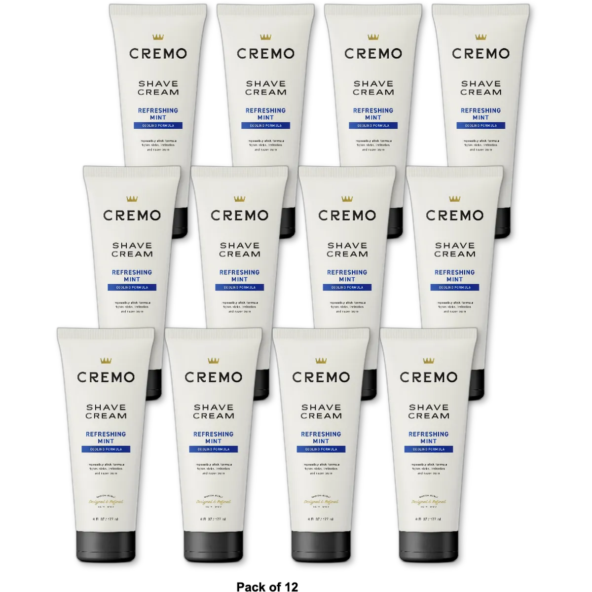 Cremo Concentrated Shave Cream Cooling Refreshing Mint 6Oz (Pack of 12)
