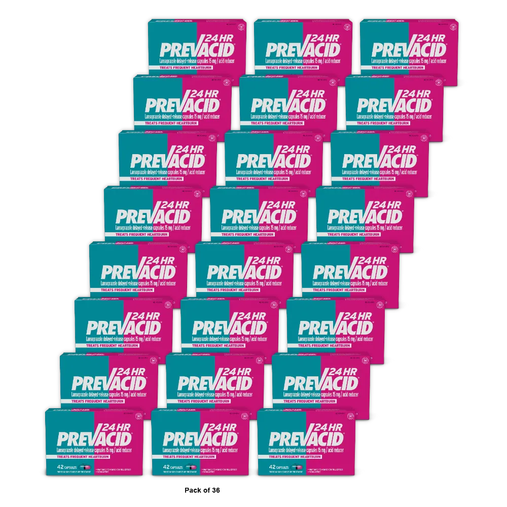 Prevacid 24 Hr Lansoprazole Acid Reducer Delayed-Release 15 Mg- Ppi For Complete 0.27 Oz (Pack Of 36)