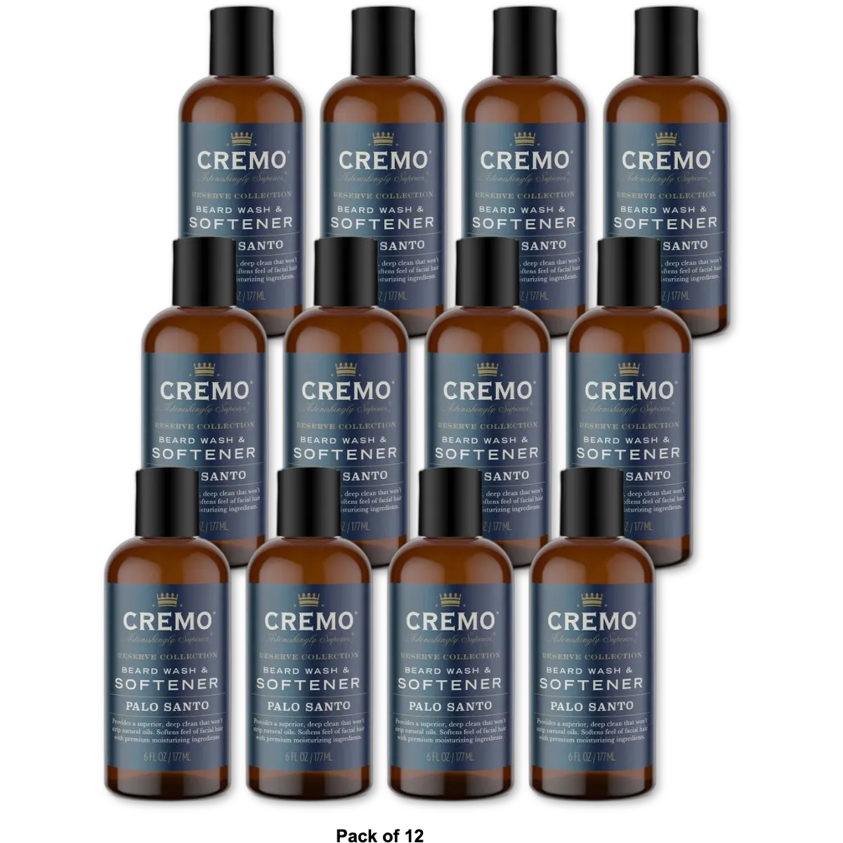 Cremo Palo Santo 2 in 1 Beard Wash and Softener 6Oz (Pack of 12)