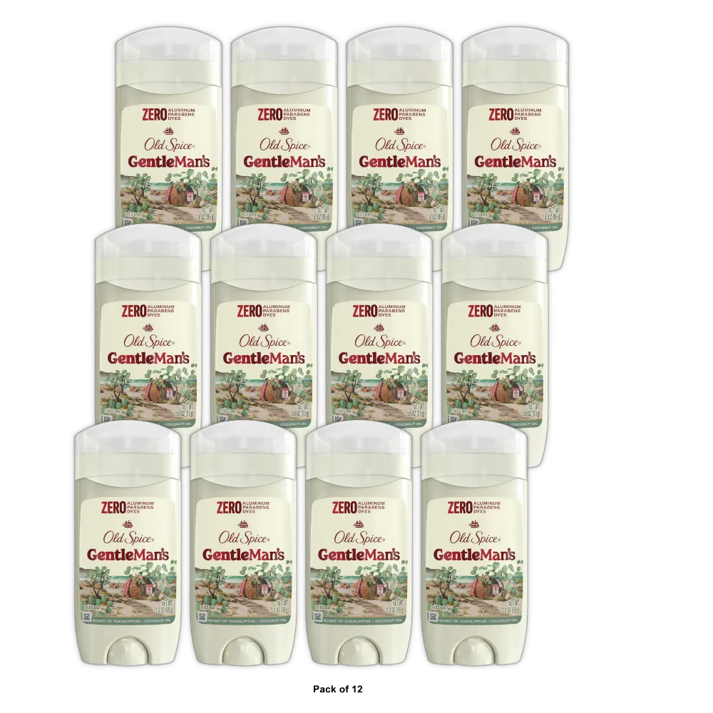 Old Spice Aluminum Free Men s Deodorant Gentleman s Blend Stick Eucalyptus wi 3 oz (Pack of 12)