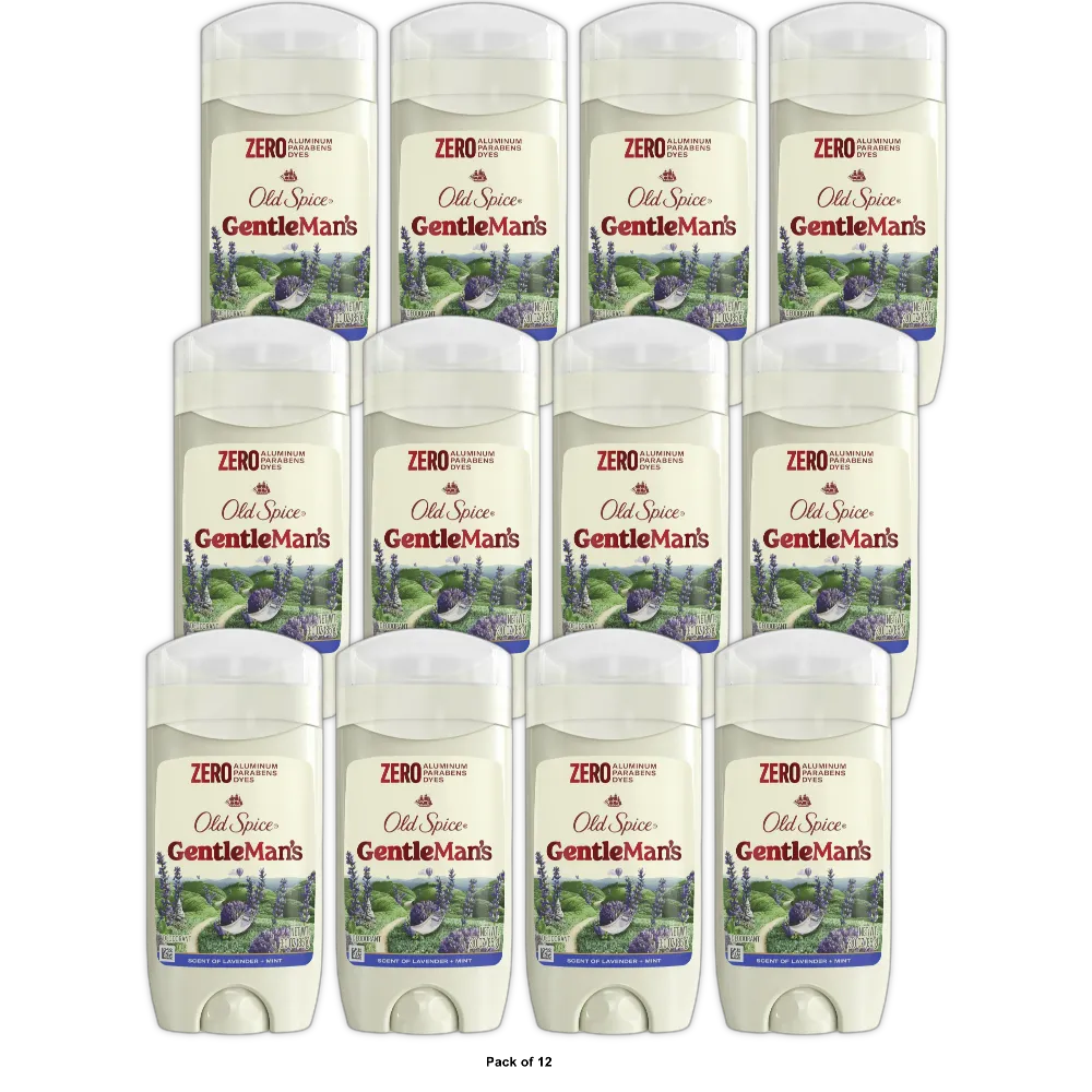 Old Spice Men s Deodorant Gentleman s Blend Invisible Solid Stick Lavender & M 3 oz(Pack of 12)