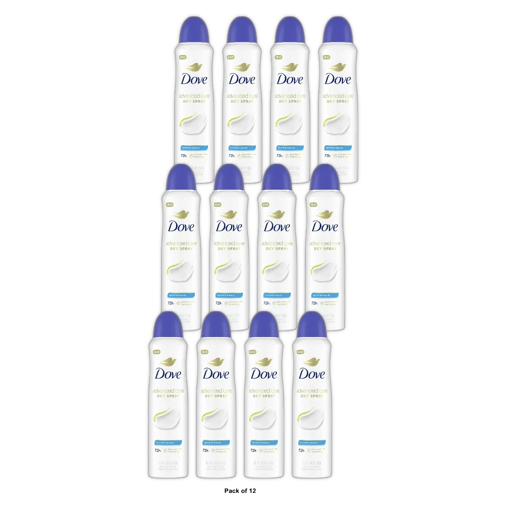 Dove Advanced Care Long Lasting Women s Antiperspirant Deodorant Dry Spray Flor 3.8 oz (Pack of 12)
