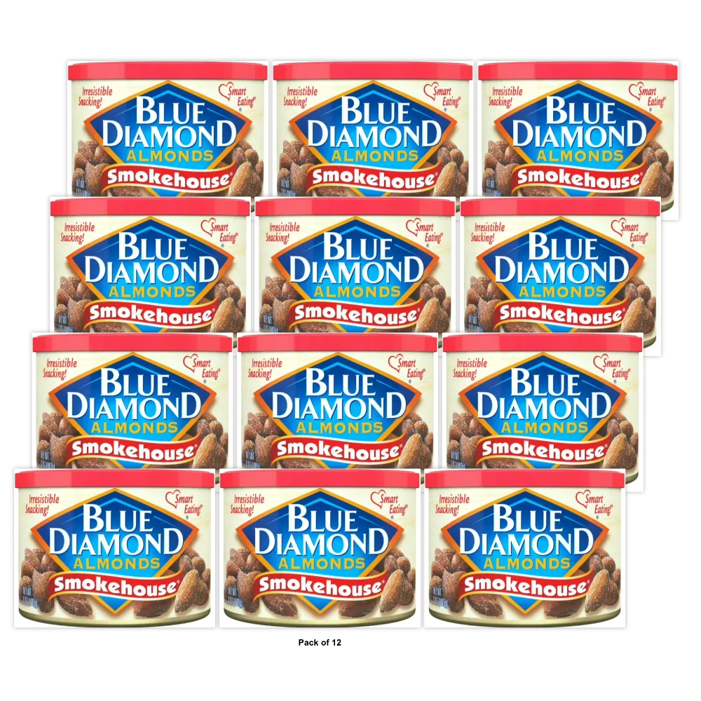 Blue Diamond Almonds, Smokehouse variety 6 OZ (Pack of 12)