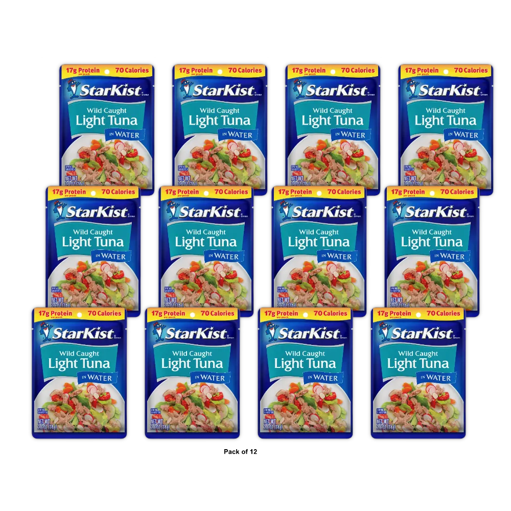 StarKist Tuna Chunk Light Pouch In Water, 2.60 OZ (Pack of 12)