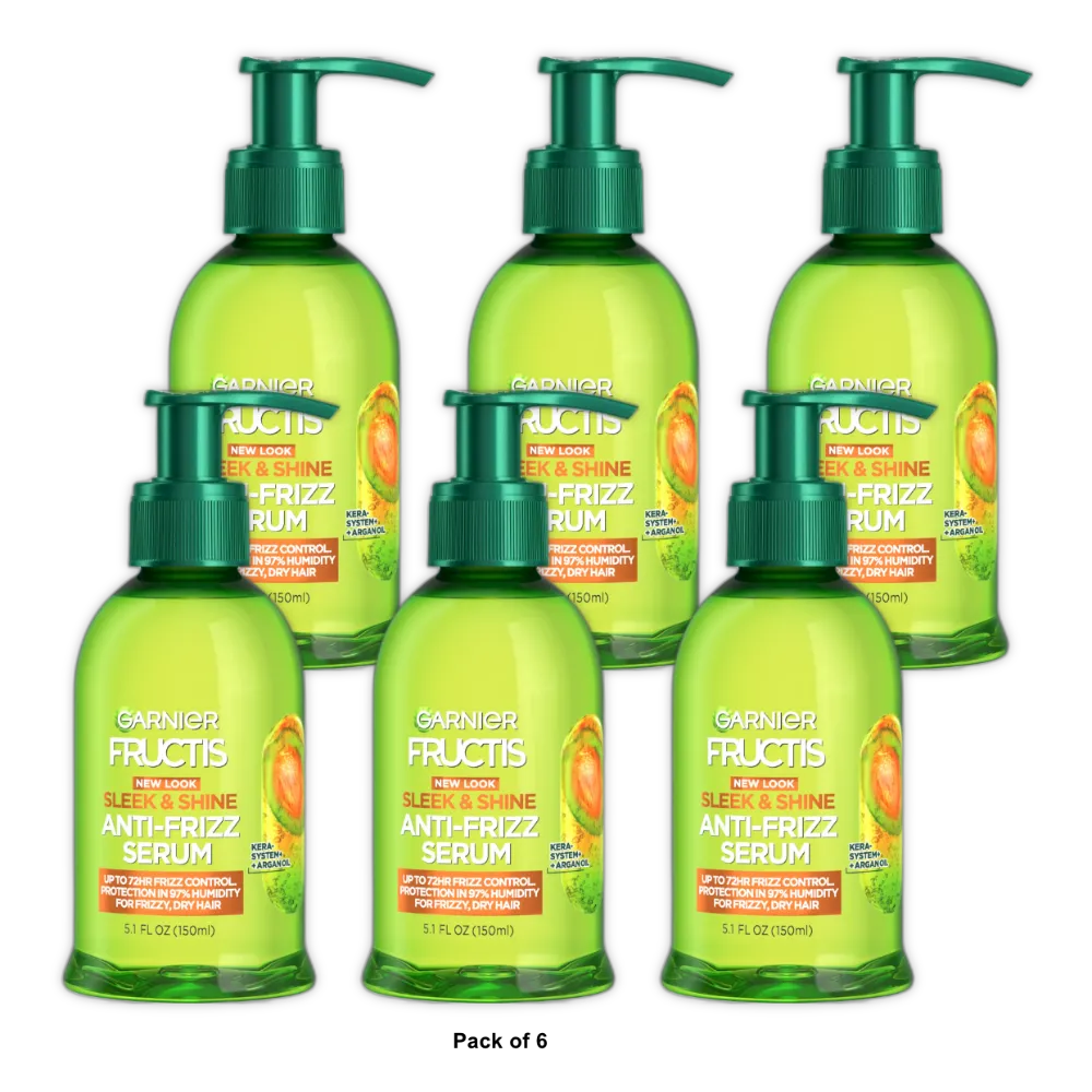 Garnier Fructis Sleek & Shine Anti-Frizz Serum - 5.1 fl Oz (Pack of 6)