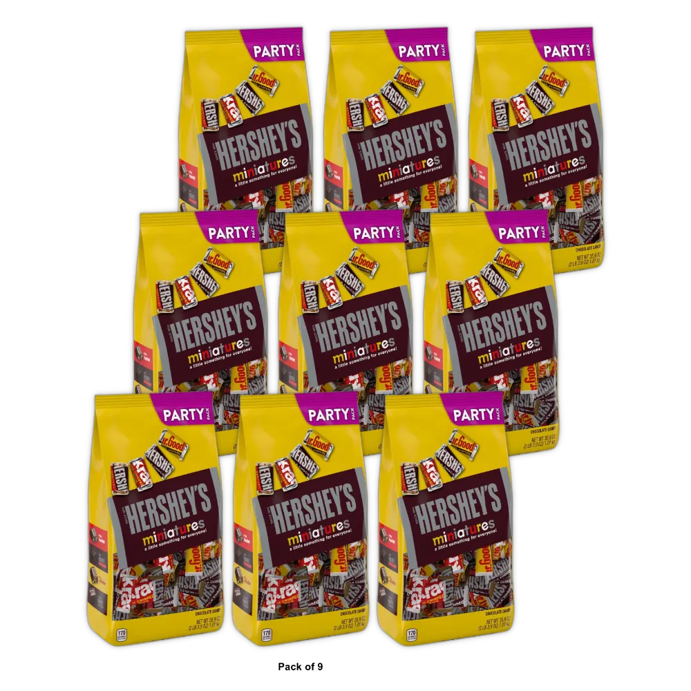 Hershey's Miniatures Chocolate Candy Assortment, 35.9 Oz (Pack of 9)