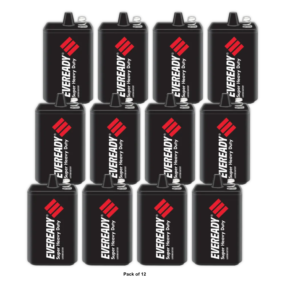 Eveready Super Heavy-Duty 6V Spring Terminal Carbon Zinc Lantern Battery 1209 (Pack of 12)