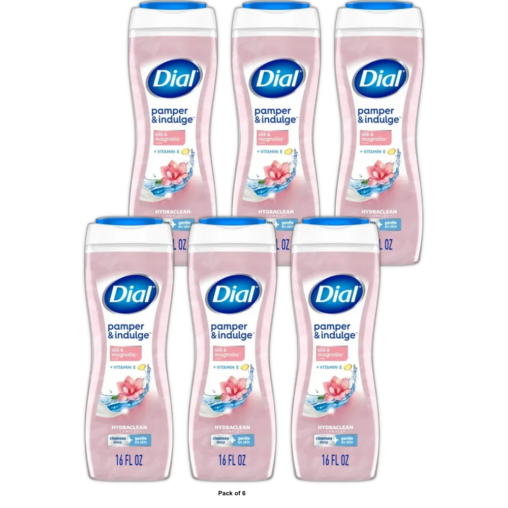 Dial Body Wash Silk & Magnolia 16 FL OZ (Pack of 6)
