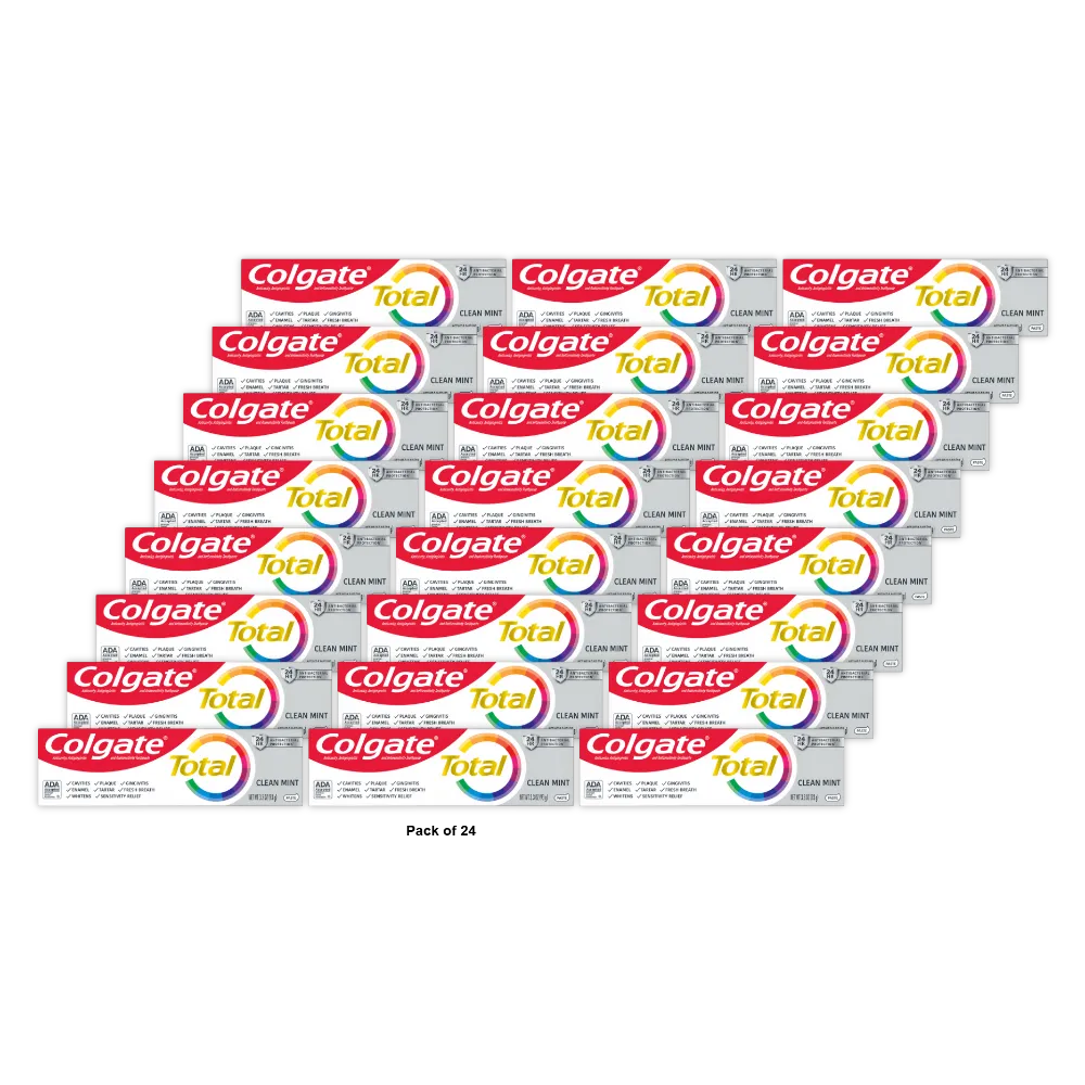 Colgate Total Paste Formula Toothpaste Clean Mint Flavor 3.3 (Pack of 24)