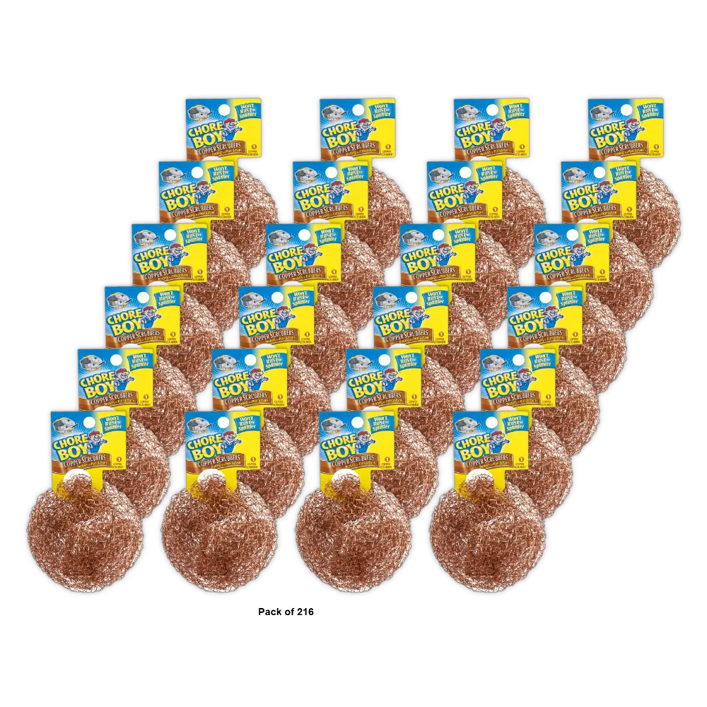 Chore Boy Ultimate Copper Scrubber Scouring Pad, Pure Copper (Pack of 216)