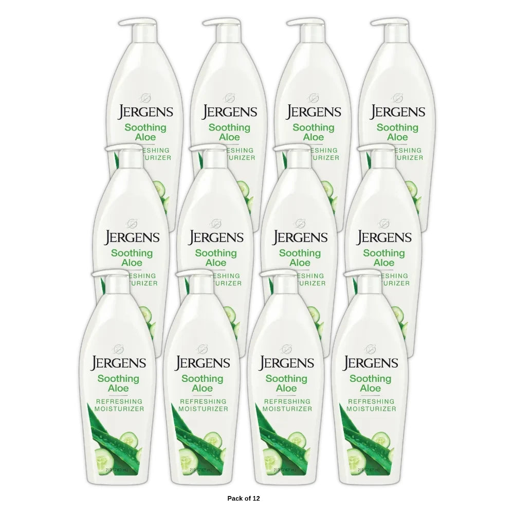 Jergens Soothing Aloe Hand and Body Lotion 21 Oz (Pack of 12)
