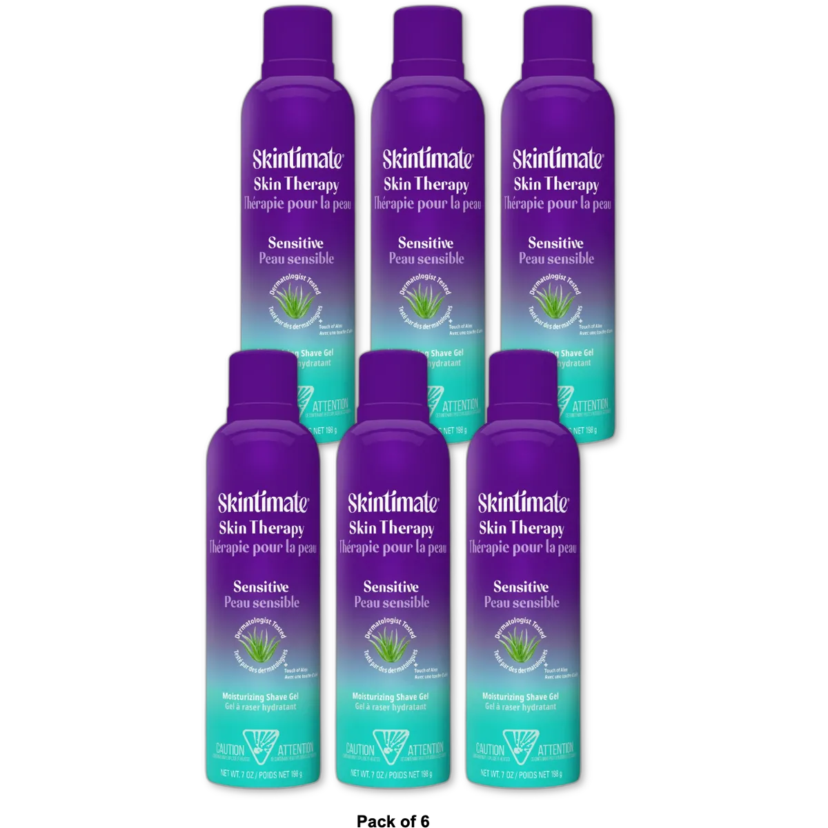 Skintimate Skin Therapy Moisturizing Shave Gel Sensitive Skin 7Oz (Pack of 6)