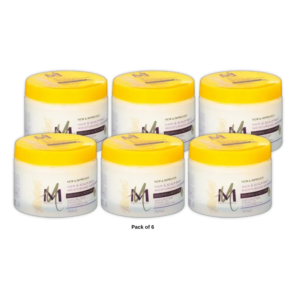 Motions Nourish & Restore Hair & Scalp Daily Moisturizing Hairdressing Jar (Pack of 6) 6 Oz