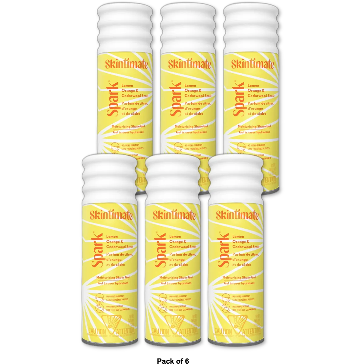 Skintimate Spark Shave Gel Lemon Orange And Cedarwood 7Oz (Pack of 6)