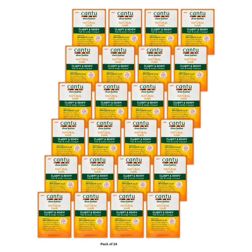 Cantu Shea Butter for Natural Hair Clarify & Renew Hair & Scalp Masque 1.5oz (Pack of 24)