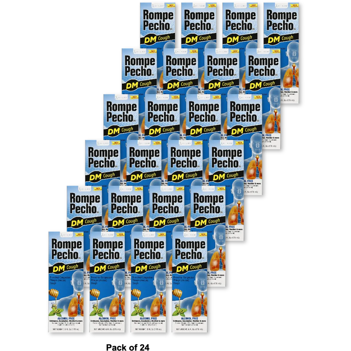 Rompe Pecho Dm Cough Relief Suppressant/Expectorant Syrup 6Oz (Pack of 24)