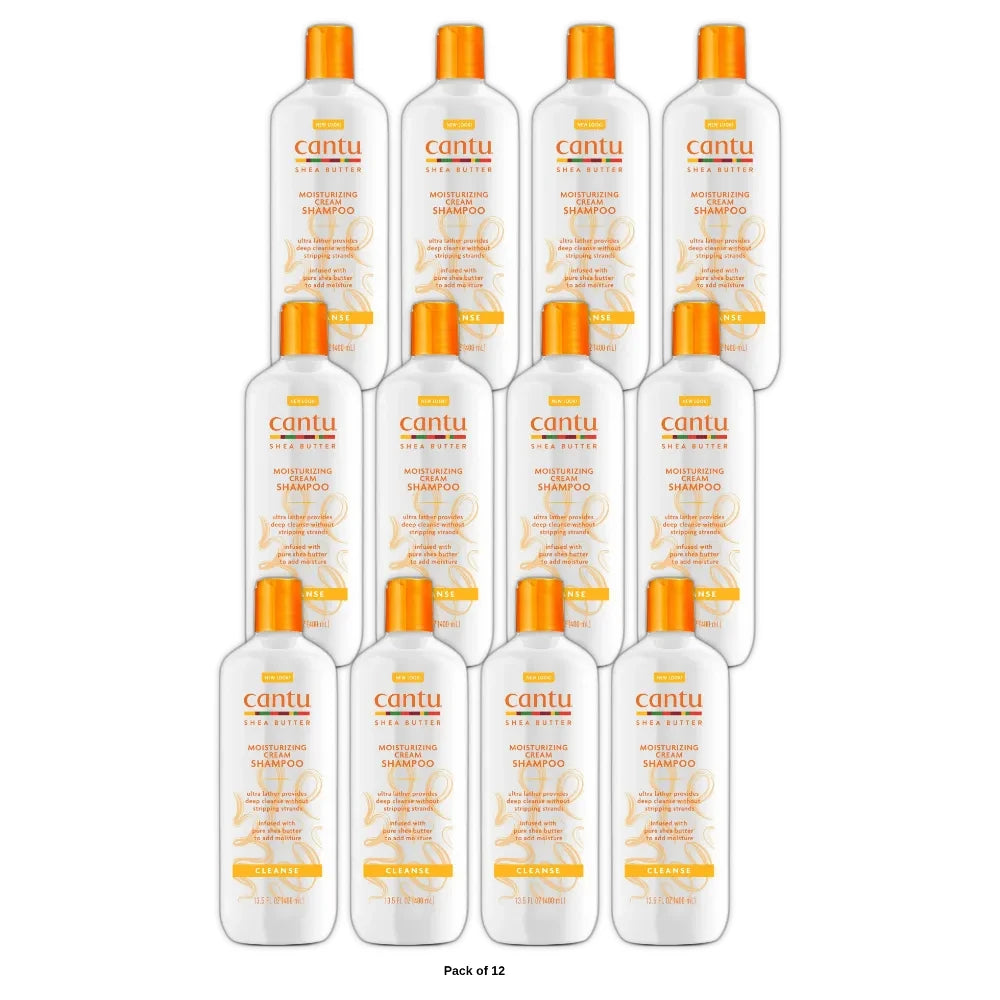 Cantu Moisturizing Cream Shampoo & Moisturizing Rinse Out Conditioner 13 (Pack of 12) 13.5 Fl. Oz