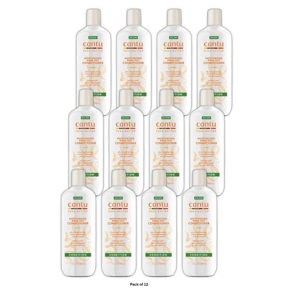 Cantu Shea Butter Moisturizing Rinse Out Conditioner (Pack of 12) 13.5 Fl. Oz