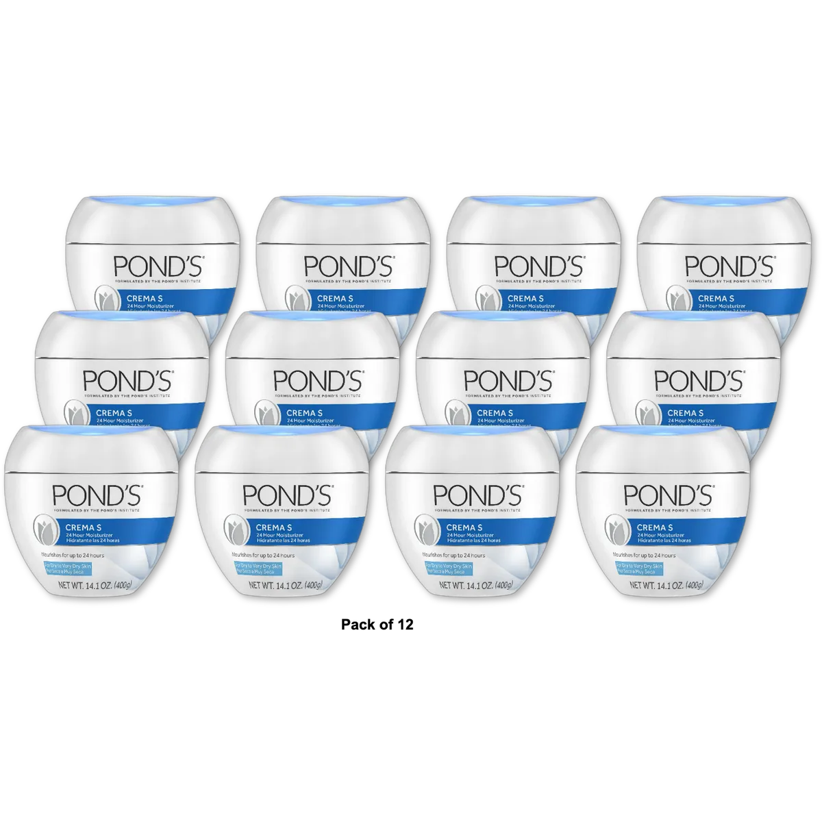 Ponds Crema S Nourishing Moisturizing Cream 14.1Oz (Pack of 12)