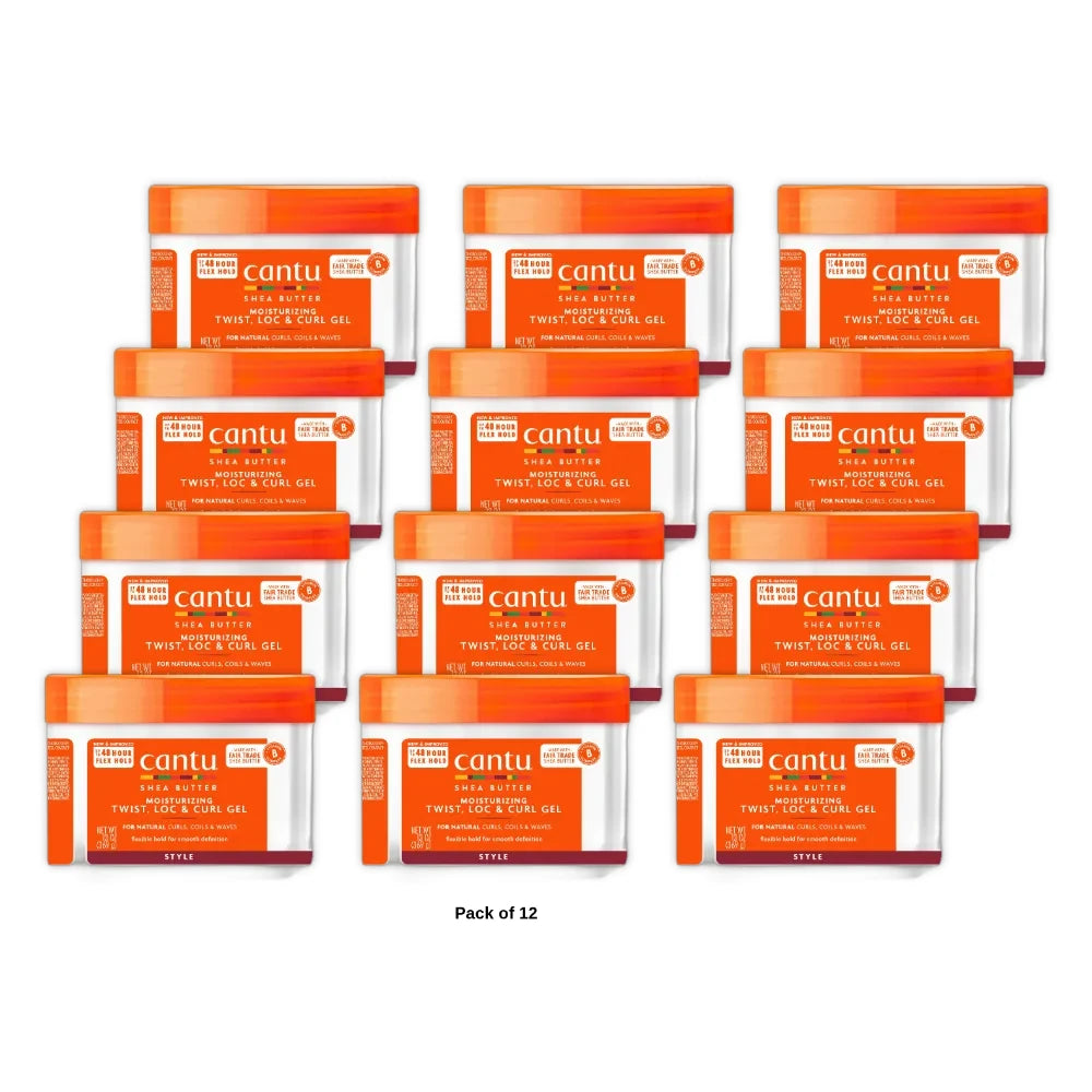 Cantu Shea Butter For Natural Hair Moisturizing Twist & Lock Gel 13 Oz (Pack of 12)