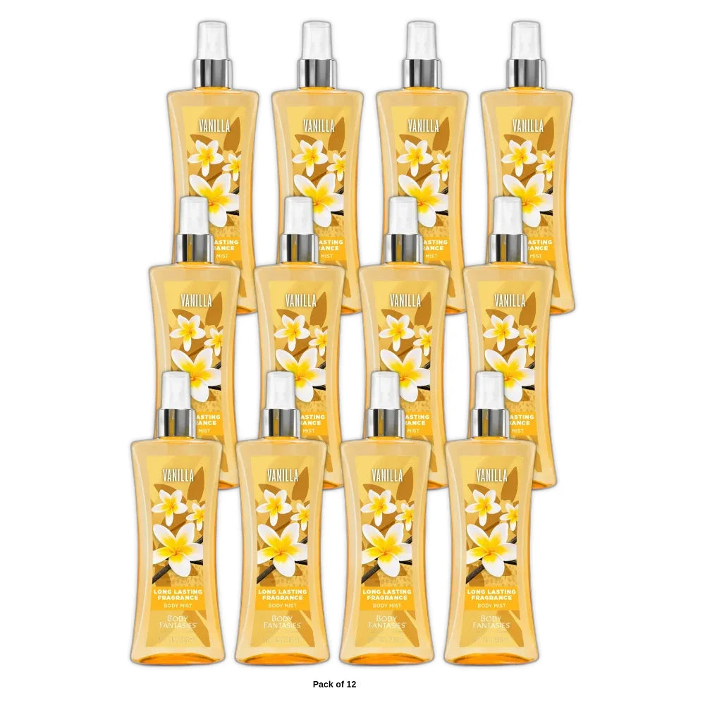 Body Fantasies Signature Fragrance Body Spray Vanilla (Pack of 12) 8 Fl. Oz