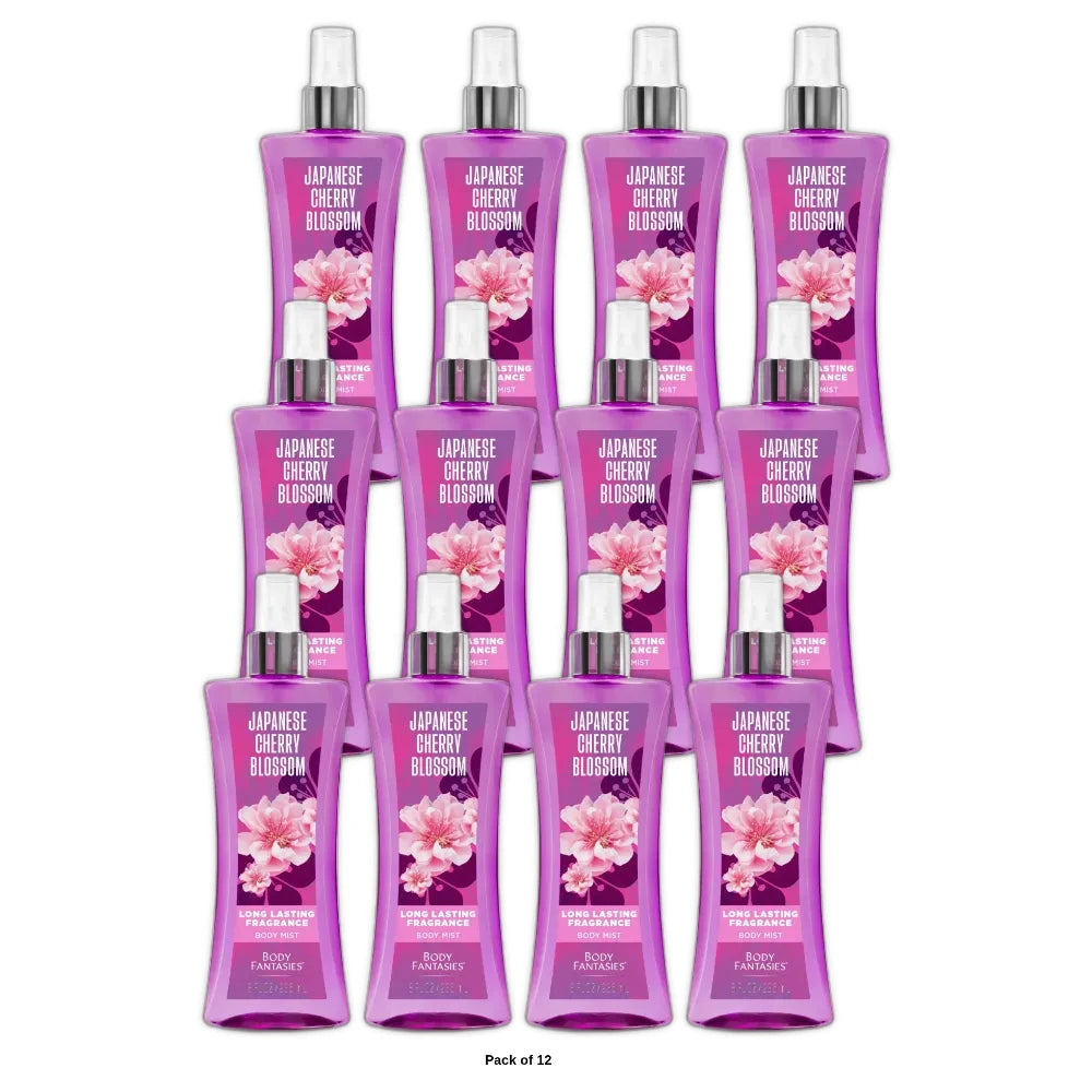 Body Fantasies Signature Fragrance Body Spray Japanese Cherry Blossom (Pack of 12) 8 Fl. Oz