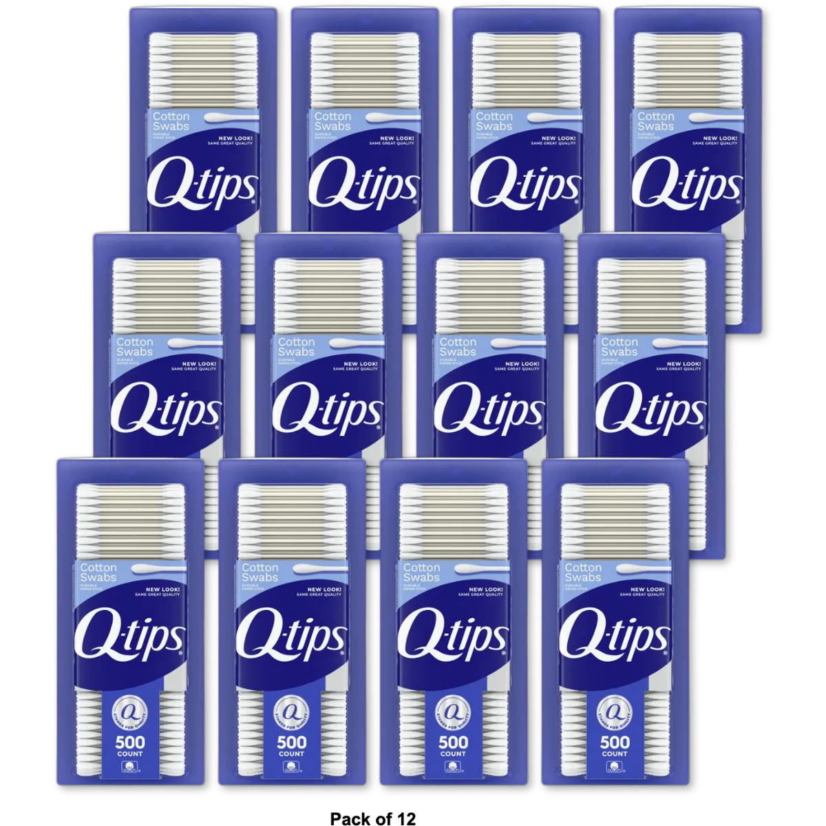 Q-Tips Cotton Swabs For Clean Ears500 Ea 8.6oz (Pack of 12)