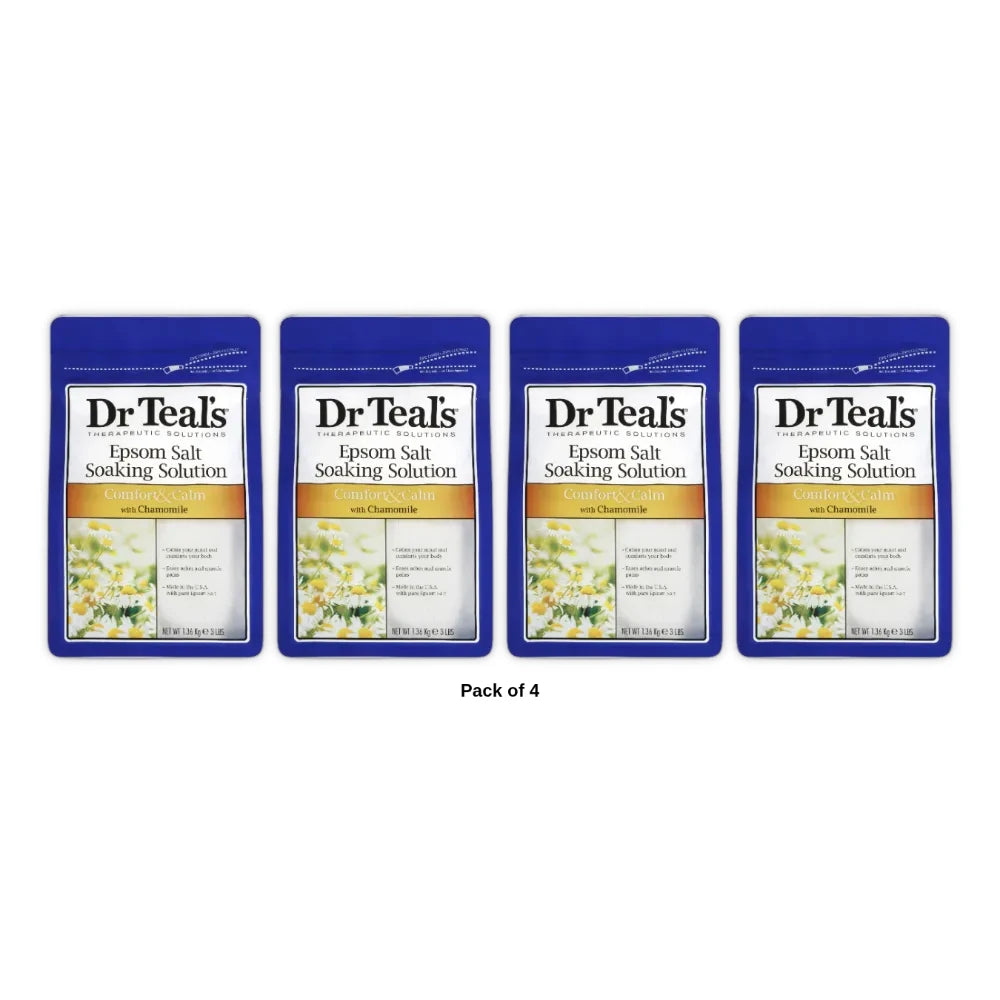 Dr Teal s Epsom Salt Soaking Solution Chamomile 48 Oz (Pack of 4)