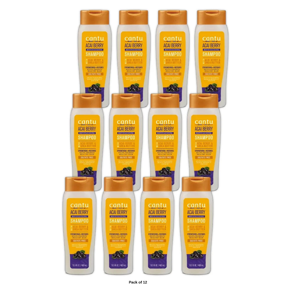 Cantu Revitalizing Shampoo with Acai Berry and Shea Butter (Pack of 12) 13.5 fl. Oz