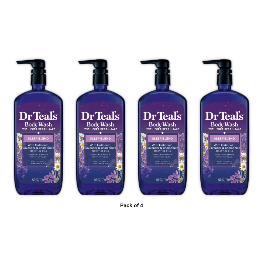 Dr Teal s Sleep Body Wash with Melatonin Lavender & Chamomile & Essential Oil (Pack of 4)