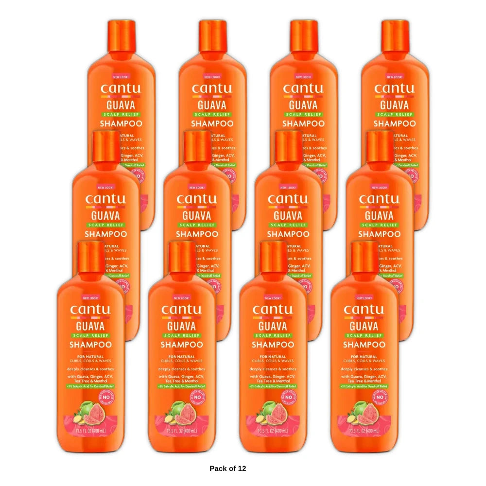 Cantu Anti-Dandruff Shampoo with Guava & Ginger 13.5 fl oz T (Pack of 12)