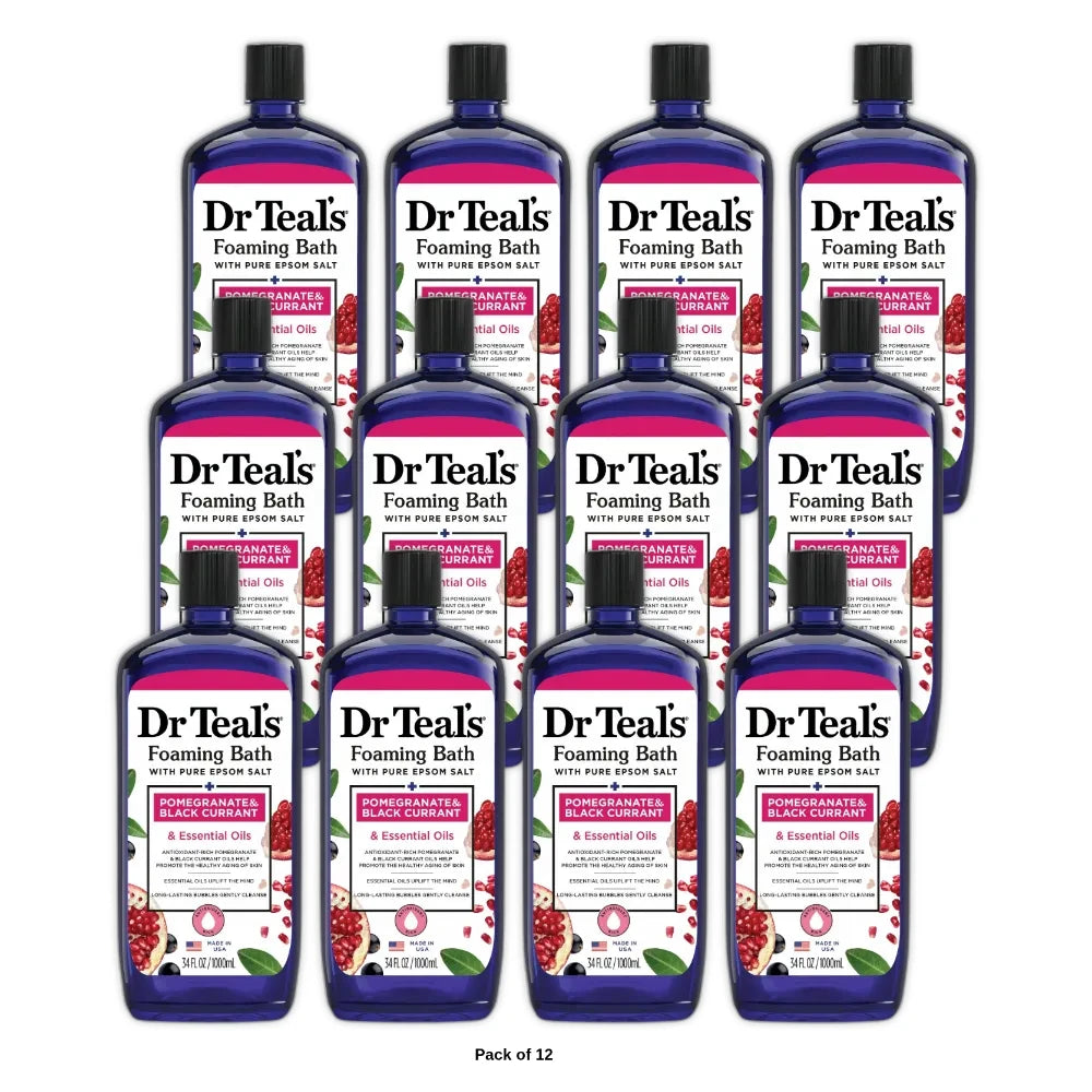 Dr Teal s Foaming Bath with Pomegranate Oil & Black Currant 34 fl oz (Pack of 12)